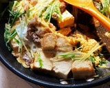 水菜(豆苗)と豚こまと厚揚げの卵とじ。作り方5写真