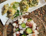白身魚の天ぷらとたこの梅肉和え作り方11写真