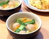 チンゲン菜と肉団子のスープ♡作り方7写真