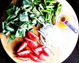空心菜と茸のトマト中華塩炒め作り方2写真