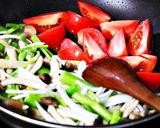 空心菜と茸のトマト中華塩炒め作り方6写真