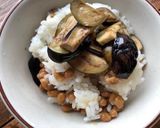 納豆とナスの醤油漬けのご飯作り方3写真