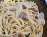 とうもろこしとウインナーのクリームパスタ作り方5写真