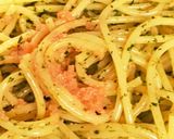 明太子の紫蘇胡麻ジェノベーゼパスタ作り方3写真