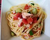 つるつると！タコとトマトの冷製パスタ～*作り方4写真