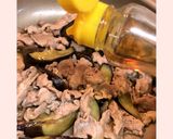 豚こまと茄子のポン酢炒め丼♬作り方7写真