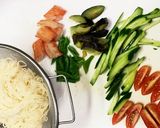 美味夏野菜で頂く紫蘇胡麻ジェノベーゼ素麺作り方2写真