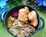 ざく切りキャベツとひき肉のWソース炒め♬作り方7写真