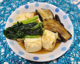 揚げ出し豆腐と江戸菜とナスの煮浸し作り方8写真