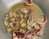 真鯛のスープで作るイカとアサリのパスタ作り方2写真