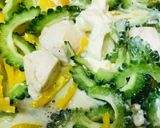 鶏肉●ゴーヤー&ピーマンのチーズソース炒作り方3写真