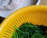 みつ葉と鶏肉のわさび醤油和え（レンチン版作り方1写真