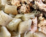 男飯★圧力鍋で時短！牛すじ親父煮込み作り方3写真