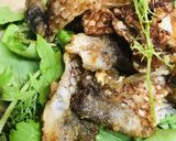 揚げ焼きで作る●真鯛のあら●鯛皮の唐揚げ作り方3写真