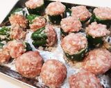 ピーマンに豚肉団子詰め込み焼き♪作り方5写真
