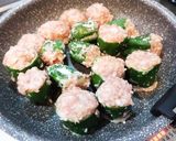 ピーマンに豚肉団子詰め込み焼き♪作り方6写真