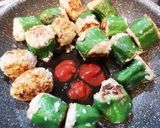 ピーマンに豚肉団子詰め込み焼き♪作り方8写真