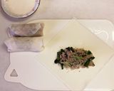 簡単♡豚ひき肉、もやし、ニラの春巻き♡作り方7写真