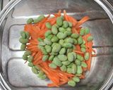 人参と枝豆の塩昆布あえ作り方1写真