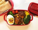 のっけ弁当(煮込みハンバーグ)作り方1写真