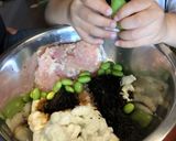 枝豆ひじきの鶏団子作り方1写真