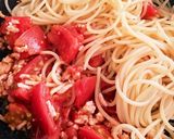 フレッシュトマトと挽肉の簡単パスタ作り方4写真