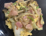 白菜とベーコンとしめじの卵炒め作り方5写真