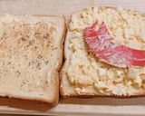 ピリ辛!卵マヨとソーセージのサンドイッチ作り方7写真