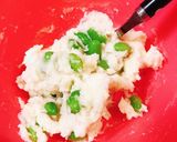 簡単♡チーズとろける枝豆チーズのいももち作り方4写真