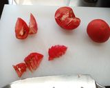 イカ入り！ モロヘイヤとトマトのポン酢作り方4写真
