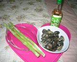 あさりとアスパラの白ワイン蒸し作り方1写真