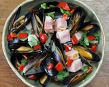 ムール貝とベーコンのバター炒め作り方3写真