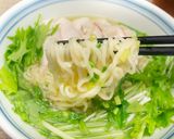 茹で鶏と水菜の塩ラーメン柚子胡椒風味作り方5写真