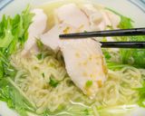 茹で鶏と水菜の塩ラーメン柚子胡椒風味作り方6写真