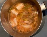 余った肉豆腐で！スンドゥブチゲ風作り方1写真