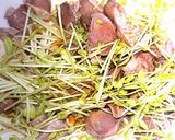 豆苗と砂肝の焼肉のたれ和え作り方2写真