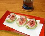 スイカおむすび♥️野菜ジュースで栄養◎❗作り方16写真