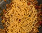 簡単でうまいパスタ!ミートペペロンチーノ作り方5写真