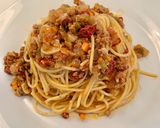 簡単でうまいパスタ!ミートペペロンチーノ作り方6写真