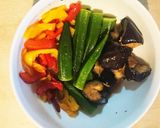 弁当★夏野菜ナス★オクラ★パプリカ煮浸し作り方3写真