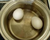 ヘルシー！やわらか温泉卵とゴーヤ納豆！作り方1写真