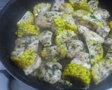 旬のトウモロコシと胸肉のアオサ照り焼き♪作り方6写真