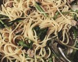空芯菜と豚肉和風パスタ作り方6写真