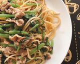 空芯菜と豚肉和風パスタ作り方7写真
