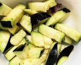 レンジ胸肉なすチリソース風味青椒肉絲風作り方6写真