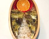 きのこ卵焼き、蒸し鶏弁当 詰め方作り方3写真