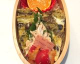 きのこ卵焼き、蒸し鶏弁当 詰め方作り方6写真