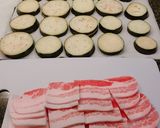 茄子の豚バラ肉挟み揚げ作り方1写真