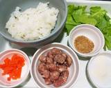 犬ご飯　牛肉レタスチャーハン作り方1写真