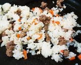 犬ご飯　牛肉レタスチャーハン作り方3写真